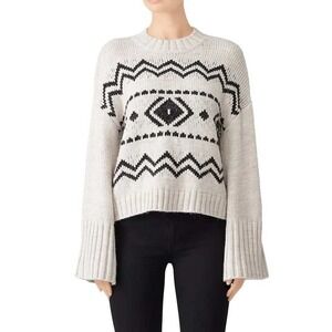 Cupcakes and Cashmere Womens Harden Sweater XS Chunky Aztec Cabincore Hygge Cozy